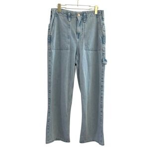 We The Free Major Leagues Mid Rise Cuffed Jean Women 28 Light Wash Utility